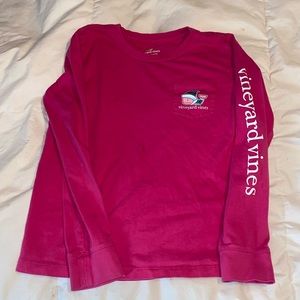 Vineyard Vines pink Christmas long sleeve shirt size medium